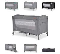 Canguroo Lettino da viaggio Skyglow 2 livelli Materasso Ingresso laterale, colorazione:grigio