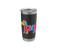 Cani Amare UFO Alieno Divertente Merch ExtraTerrestre Pet Peloso Bicchiere termico in acciaio inox doppia parete