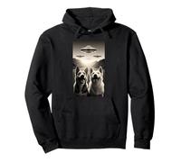 Cani Amare UFO Alieno Divertente Merch ExtraTerrestre Pet Peloso Felpa con Cappuccio