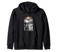 Cani Amare UFO Alieno Divertente Merch ExtraTerrestre Pet Peloso Felpa con Cappuccio