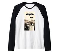 Cani Amare UFO Alieno Divertente Merch ExtraTerrestre Pet Peloso Maglia con Maniche Raglan