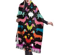 Cani Bassotti Colorati Invernale Sciarpe Scialle Classiche Sciarpa Con Nappe Elegante Scialle Morbido Sciarpa Leggero Da Donna