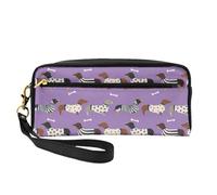 Cani Bassotto Cane In Maglioni Doxie Dog Viola, Borsa per il trucco Borsa per cosmetici Borsa da viaggio portatile da toilette Astuccio in pelle per donne e ragazze