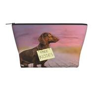 Cani Bassotto Con Cani Da Tavola Bassotto Marrone, Borsa da toilette Borsa per trucco Borsa per cosmetici Borsa da toilette da viaggio portatile
