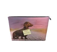 Cani Bassotto Con Cani Da Tavola Bassotto Marrone, Borsa da toilette Borsa per trucco Borsa per cosmetici Borsa da toilette da viaggio portatile
