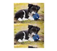 Cani Border Collie Cuccioli Animali Domestici Border Collie Nero, Puzzle da 1000 pezzi, puzzle in legno per tutta la famiglia, decorazione da parete per adulti e ragazzi