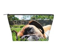 Cani Boxer Erba verde Animali domestici Cani da prato, Borsa da toilette Borsa per trucco Borsa per cosmetici Borsa da toilette da viaggio portatile