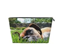 Cani Boxer Erba verde Animali domestici Cani da prato, Borsa da toilette Borsa per trucco Borsa per cosmetici Borsa da toilette da viaggio portatile