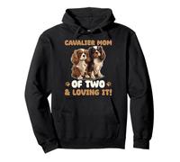 Cani Cavalier King Charles Spaniel Cavalier Mamma di Due Felpa con Cappuccio