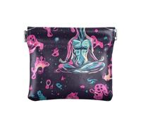 Cani che fanno yoga nero piccolo portamonete in pelle da donna portafoglio portatile borsa trucco borsa cambiamento borsa per donna ragazza, cani, fare, yoga, nero, Decorazione