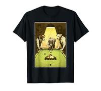 Cani Che Giocano a Biliardo Vintage Arte retrò Stile Biliardo Maglietta