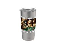 Cani che giocano a poker Cane Cocker Spaniel Spaniel Cane Bicchiere termico in acciaio inox doppia parete