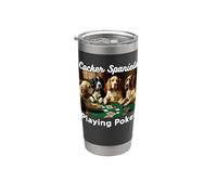 Cani che giocano a poker Cane Cocker Spaniel Spaniel Cane Bicchiere termico in acciaio inox doppia parete
