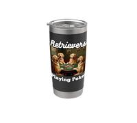 Cani che giocano a poker Carta Golden Retriever Retrievers Bicchiere termico in acciaio inox doppia parete
