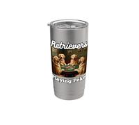 Cani che giocano a poker Carta Golden Retriever Retrievers Bicchiere termico in acciaio inox doppia parete