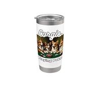 Cani che giocano a poker Corgi cane Welsh Corgi Bicchiere termico in acciaio inox doppia parete