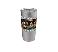 Cani che giocano a poker Labradoodles Cane Labradoodle Bicchiere termico in acciaio inox doppia parete