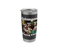 Cani che giocano a poker Schnauzer nano Cane Schnauzer Bicchiere termico in acciaio inox doppia parete
