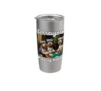 Cani che giocano a poker Schnauzer nano Cane Schnauzer Bicchiere termico in acciaio inox doppia parete