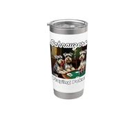 Cani che giocano a poker Schnauzer nano Cane Schnauzer Bicchiere termico in acciaio inox doppia parete