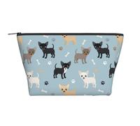 Cani Chihuahua Blu, Borsa da toilette Borsa per trucco Borsa per cosmetici Borsa da toilette da viaggio portatile