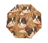 Cani Con Cuore Simpatico Cartone Animato Ombrello Pieghevole Automatico Ombrelli Antivento Protezione UV da Viaggio per Bambini Ragazzi Ragazze