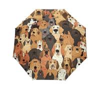 Cani Con Motivo Cartoon Senza Cuciture Ombrello Pieghevole Automatico Ombrelli Antivento Protezione UV da Viaggio per Bambini Ragazzi Ragazze