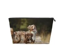 Cani da pastore australiano Cani Aussie Brown, Borsa da toilette Borsa per trucco Borsa per cosmetici Borsa da toilette da viaggio portatile