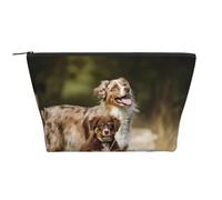 Cani da pastore australiano Cani Aussie Brown, Borsa da toilette Borsa per trucco Borsa per cosmetici Borsa da toilette da viaggio portatile