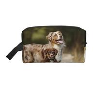 Cani da pastore australiano Cani Aussie Brown, Borsa per il trucco Borsa per cosmetici Borsa da viaggio portatile da viaggio Borsa per trucco Organizer