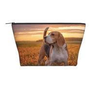 Cani da prato Beagle in una passeggiata Cani da compagnia al tramonto, Borsa da toilette Borsa per trucco Borsa per cosmetici Borsa da toilette da viaggio portatile