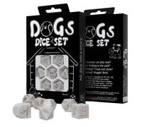 Cani Dadi Set: Charlie Moderno D4 Interno Brillanti Oro Bianco Q-workshop RDOG05
