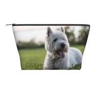 Cani del Westie Lawn West Highland White Terrier, Borsa da toilette Borsa per trucco Borsa per cosmetici Borsa da toilette da viaggio portatile