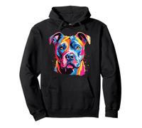 Cani dell'acquerello colorato American Pit Bull Terrier Felpa con Cappuccio