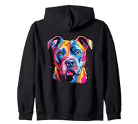 Cani dell'acquerello colorato American Pit Bull Terrier Felpa con Cappuccio
