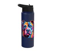 Cani dell'acquerello colorato American Pit Bull Terrier Stainless Steel Insulated Water Bottle