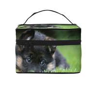 Cani di Bokeh del prato inglese degli animali domestici del cucciolo di pastore tedesco, Borsa per il trucco Borsa per cosmetici Borsa da viaggio portatile da viaggio Astuccio per matite