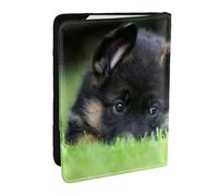 Cani di Bokeh del prato inglese degli animali domestici del cucciolo di pastore tedesco, Porta passaporto da viaggio in pelle PU Custodia per passaporto Copertine per passaporto da 6,5 pollici