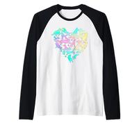 Cani di Razza Cuore Husky Corgi Pitbull Amore Maglia con Maniche Raglan