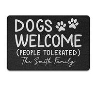 Cani Divertenti Personalizzati Accolgono Le Persone Tollerate Tappetino Da Bagno Facile Da Pulire Zerbino Di Benvenuto Antisporco Tappeti D'Ingresso Per Soggiorno Camera Letto Terrazzo 40X60Cm