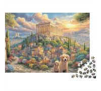 Cani d'oro ad Atene 1000 Pezzi Puzzle Per Adulti in Cuccioli Ruine Arte Cartone Often Difficile E Stimolante Relax Decorazione Da Parete Regalo 52x38cm/1000pcs