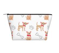 Cani e ciotola svegli della chihuahua, Borsa da toilette Borsa per trucco Borsa per cosmetici Borsa da toilette da viaggio portatile