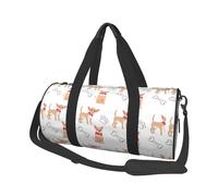 Cani e ciotola svegli della chihuahua, Borsone da viaggio di grande capacità Borsa rotonda Borsa da viaggio sportiva Borsa da viaggio Borsa da fitness