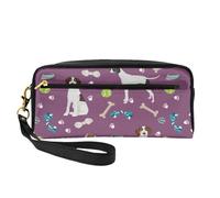 Cani e giocattoli per cani da ferma inglesi viola, Borsa per il trucco Borsa per cosmetici Borsa da viaggio portatile da toilette Astuccio in pelle per donne e ragazze
