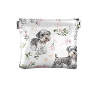Cani Estetici Fiori di Pesco Donne Borse Della Moneta Del Cuoio Delle Donne Borse Borse Carino Mini Portafoglio Della Borsa, Cani Fiori Di Pesca, 4.33"(L) x 3.74"(W) x 0.39"(H), classico