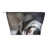 Cani grigi bianchi di neve di inverno del pastore australiano, Borsa da toilette Borsa per trucco Borsa per cosmetici Borsa da toilette da viaggio portatile
