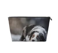 Cani grigi bianchi di neve di inverno del pastore australiano, Borsa da toilette Borsa per trucco Borsa per cosmetici Borsa da toilette da viaggio portatile