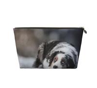 Cani grigi bianchi di neve di inverno del pastore australiano, Borsa per il trucco Borsa per cosmetici Borsa da toilette da viaggio portatile Borsa da toilette