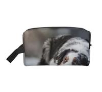 Cani grigi bianchi di neve di inverno del pastore australiano, Borsa per il trucco Borsa per cosmetici Borsa da viaggio portatile da viaggio Borsa per trucco Organizer