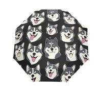 Cani Husky Senza Cuciture Dei Cartoni Animati Ombrello Pieghevole Automatico Ombrelli Antivento Protezione UV da Viaggio per Bambini Ragazzi Ragazze